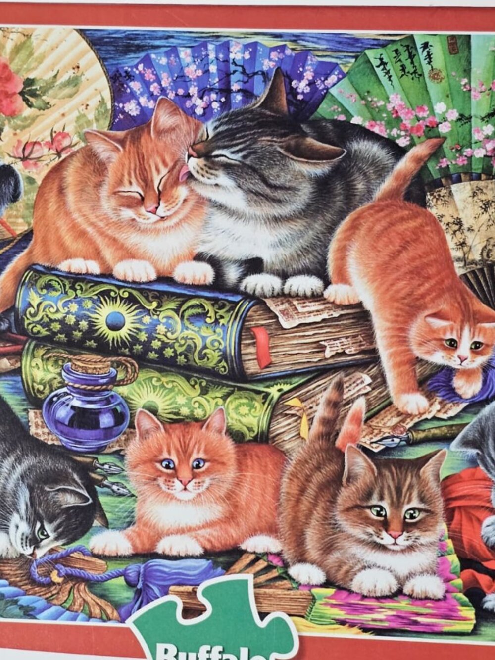 Buffalo Games  Cats and Fans - 750 Piece Jigsaw Puzzle Used